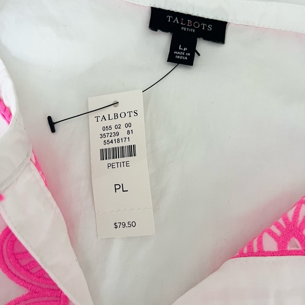 NWT Talbots Appliquéd Tassel Poplin Tunic - Picture 8 of 10